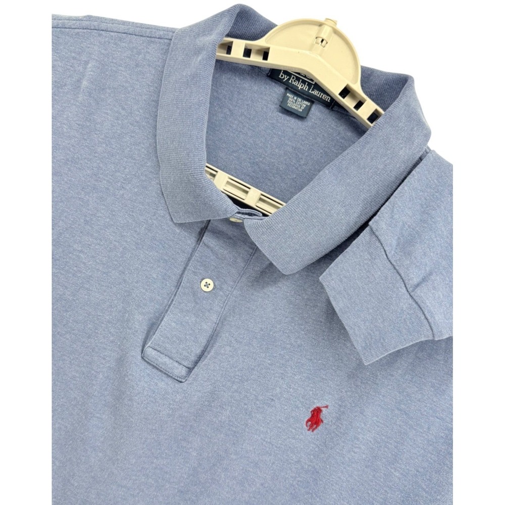 Polo Ralph Lauren Mens Polo Shirt 2XB Big Blue Long Sleeve Polo Pony Logo Knit